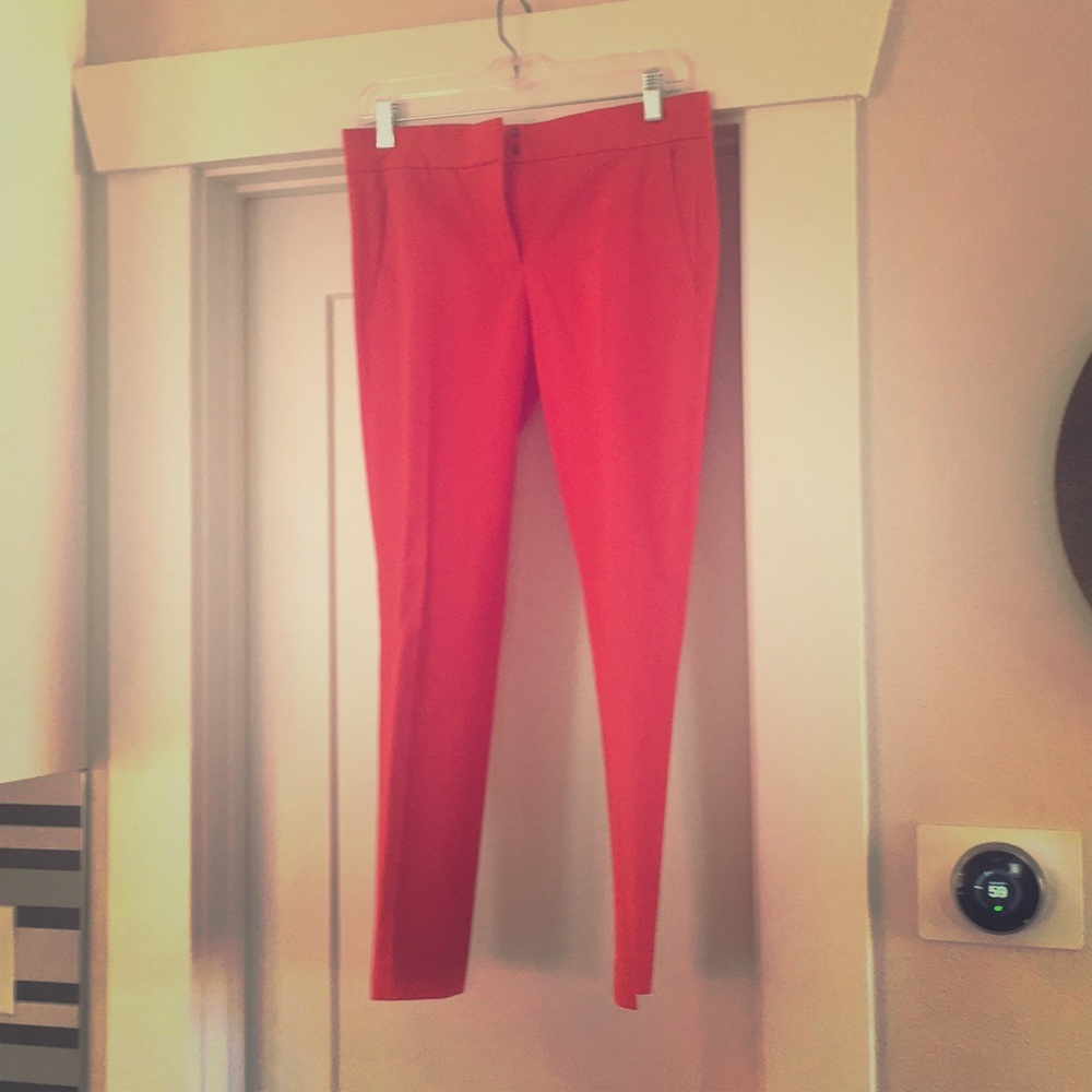Red J Crew cropped pants